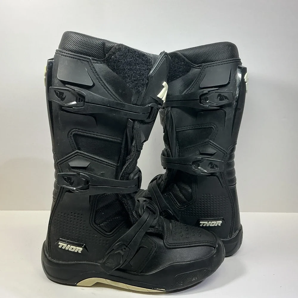 Thor Blitz XR Youth Size 4 Boots Black MX Motocross Off-Road Dirt Bike ATV